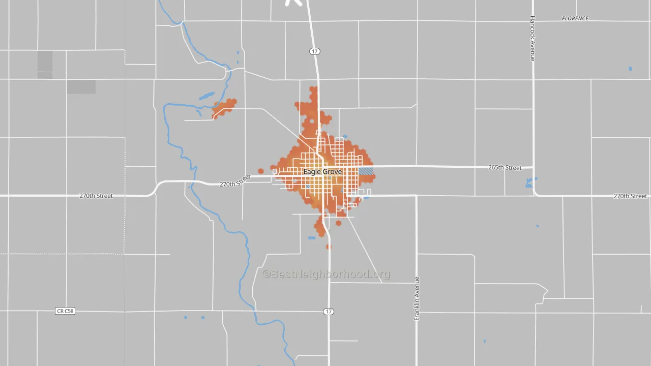 Bike Grade map of Eagle Grove, IA