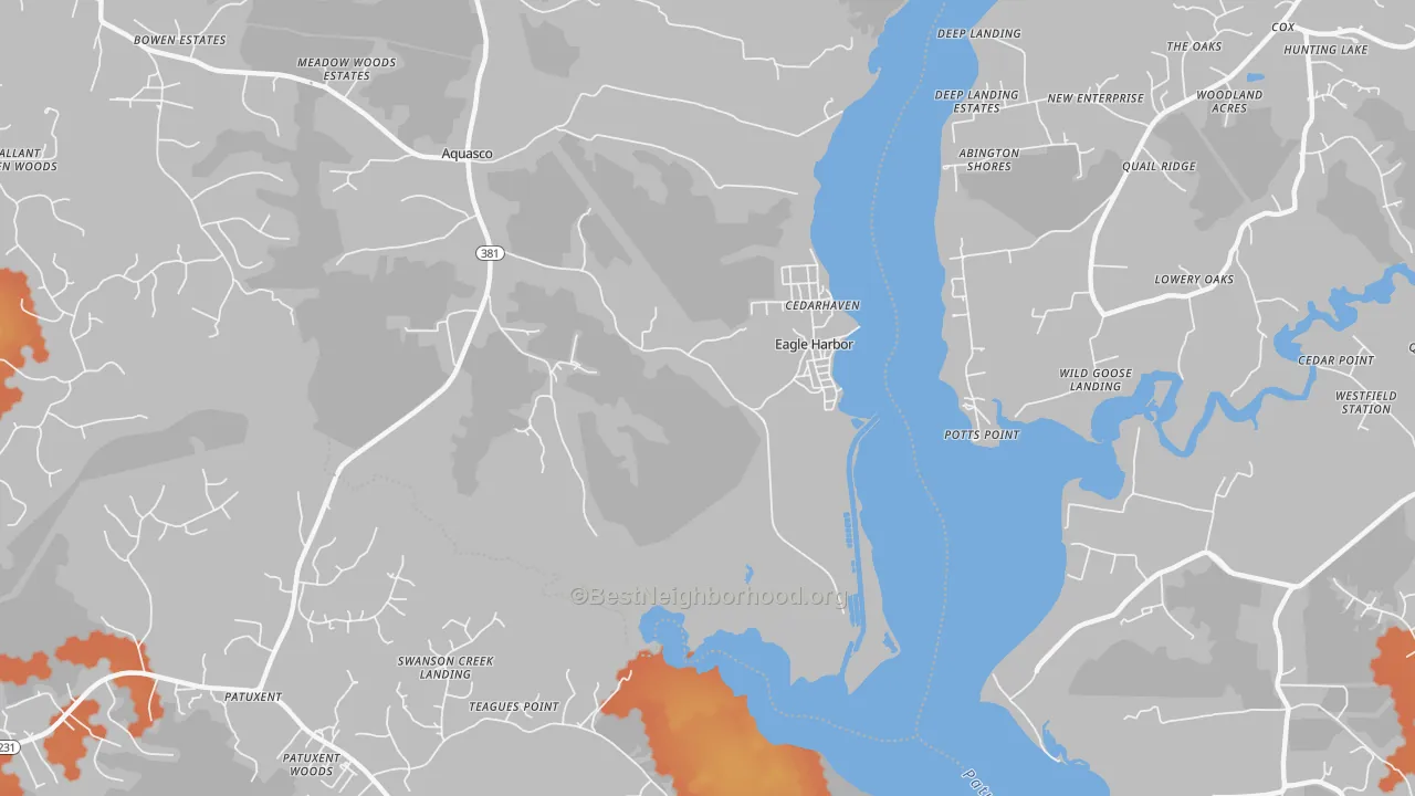 Bike Grade map of Eagle Harbor, MD