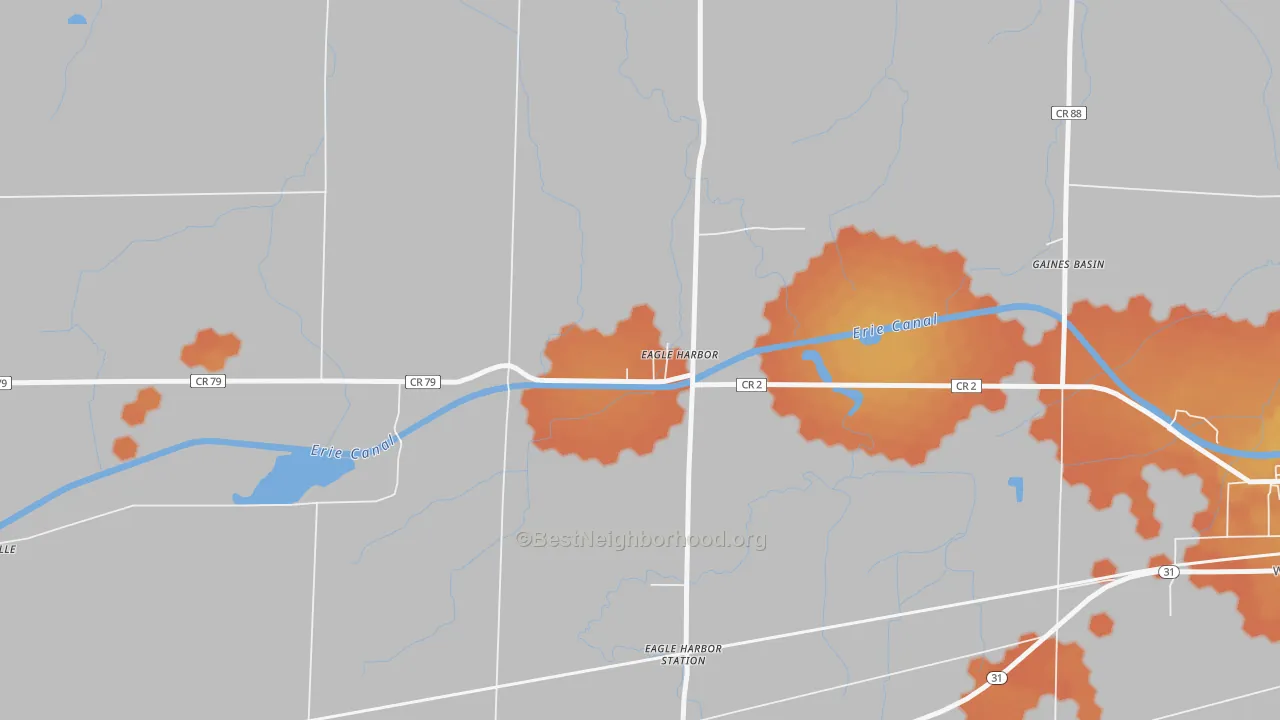 Bike Grade map of Eagle Harbor, NY