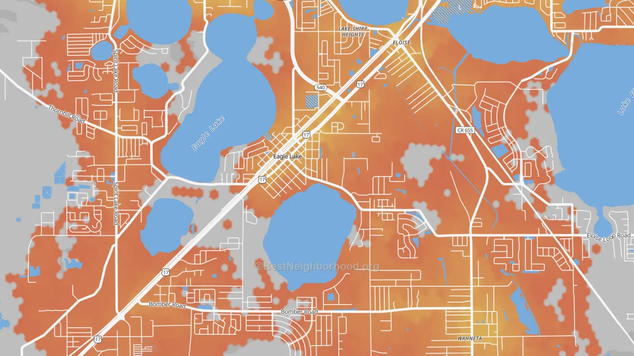 Bike Grade map of Eagle Lake, FL