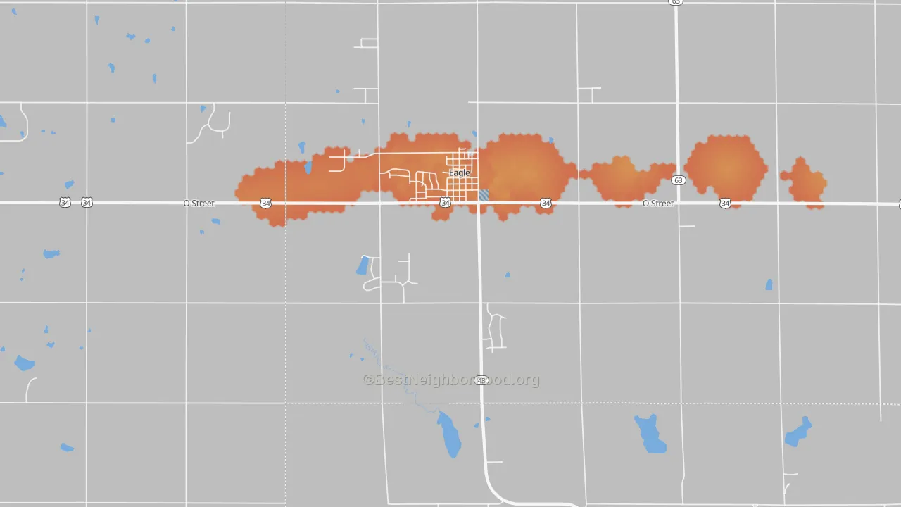 Bike Grade map of Eagle, NE