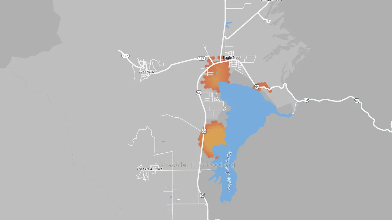 Bike Grade map of Eagle Nest, NM