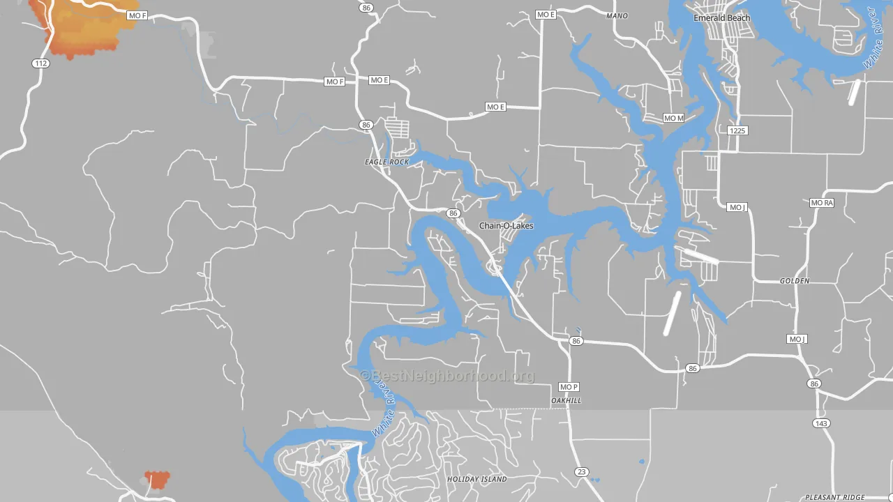 Bike Grade map of Eagle Rock, MO