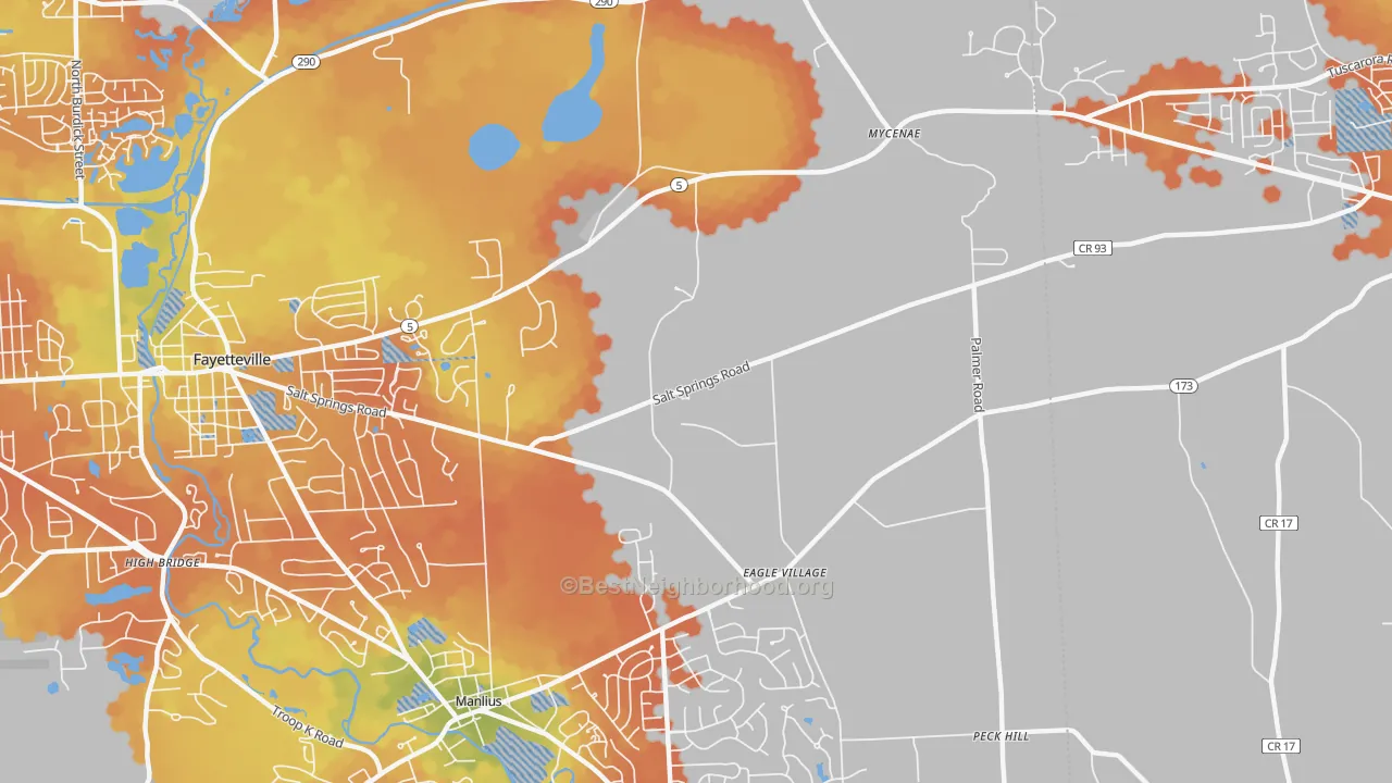 Bike Grade map of Eagle Village, NY