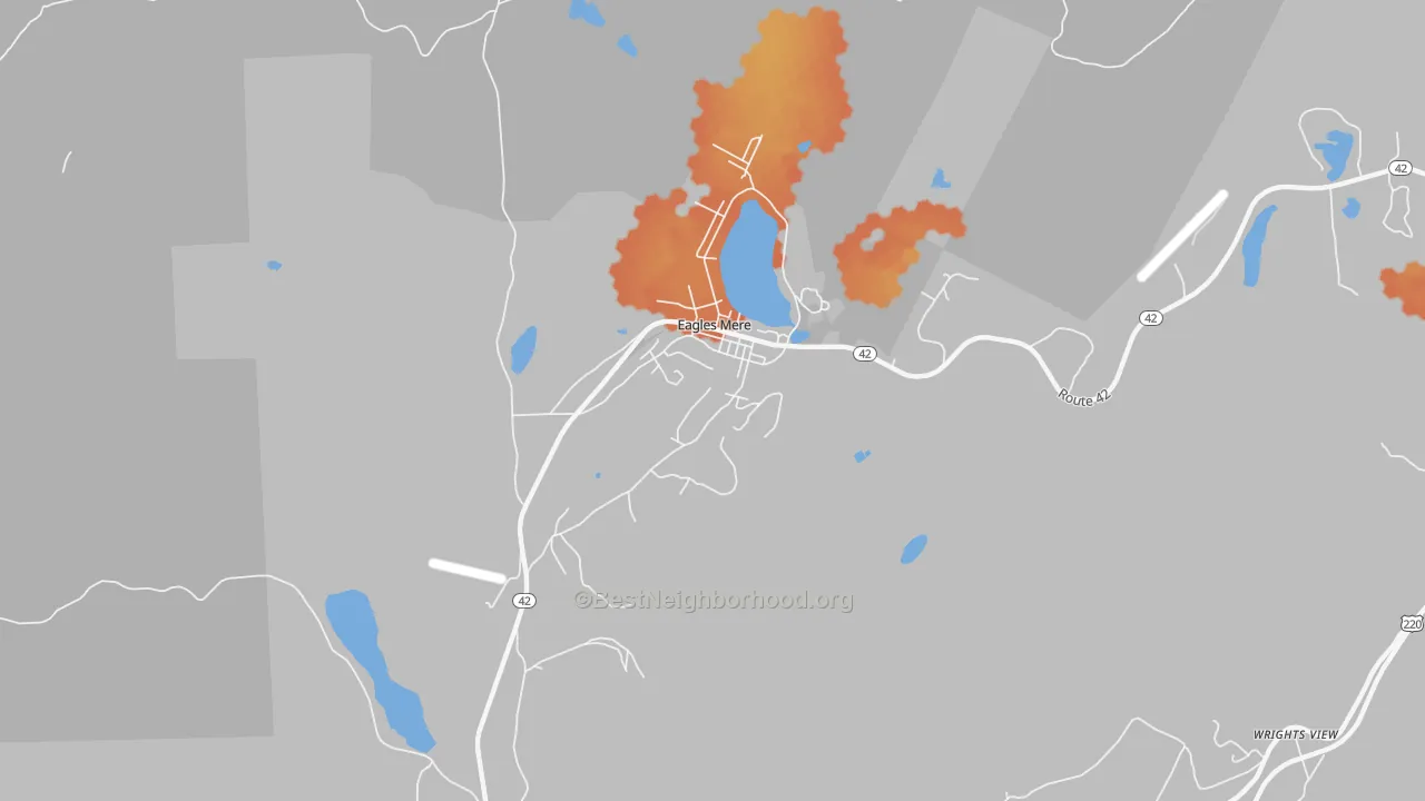 Bike Grade map of Eagles Mere, PA