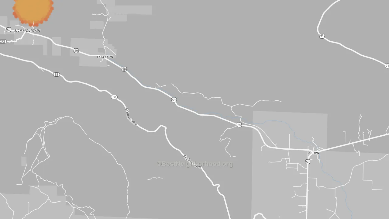 Bike Grade map of Eagleton, AR