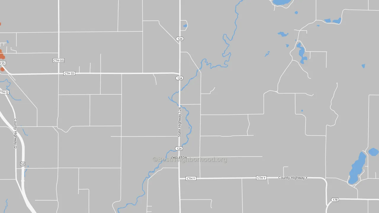 Bike Grade map of Eagleton, WI