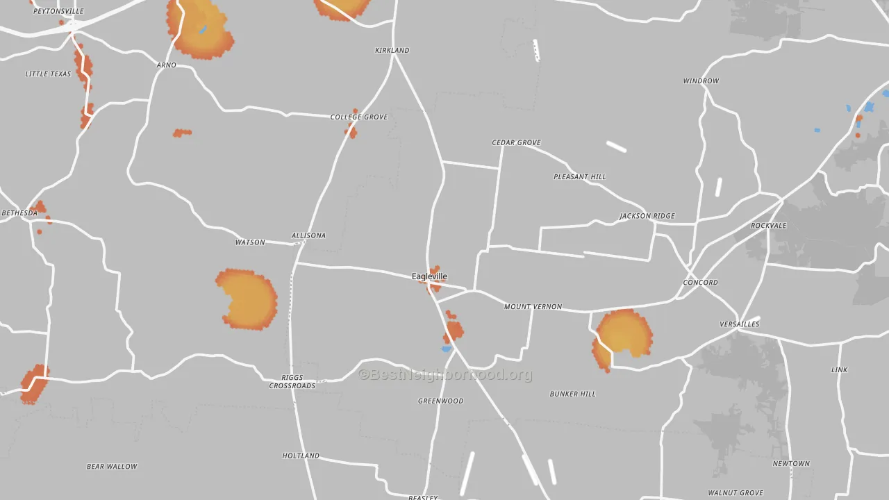 Bike Grade map of Eagleville, TN