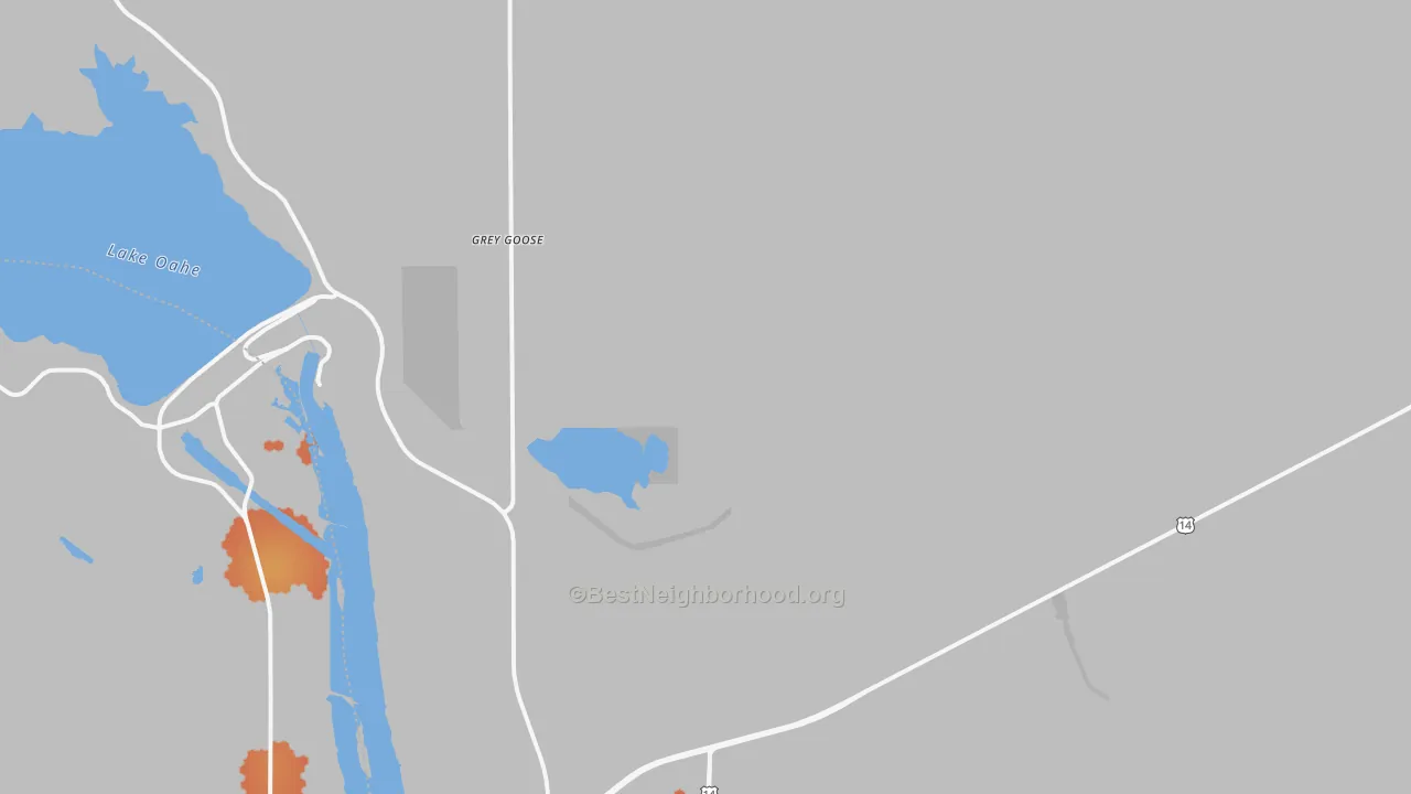 Bike Grade map of Eakin, SD