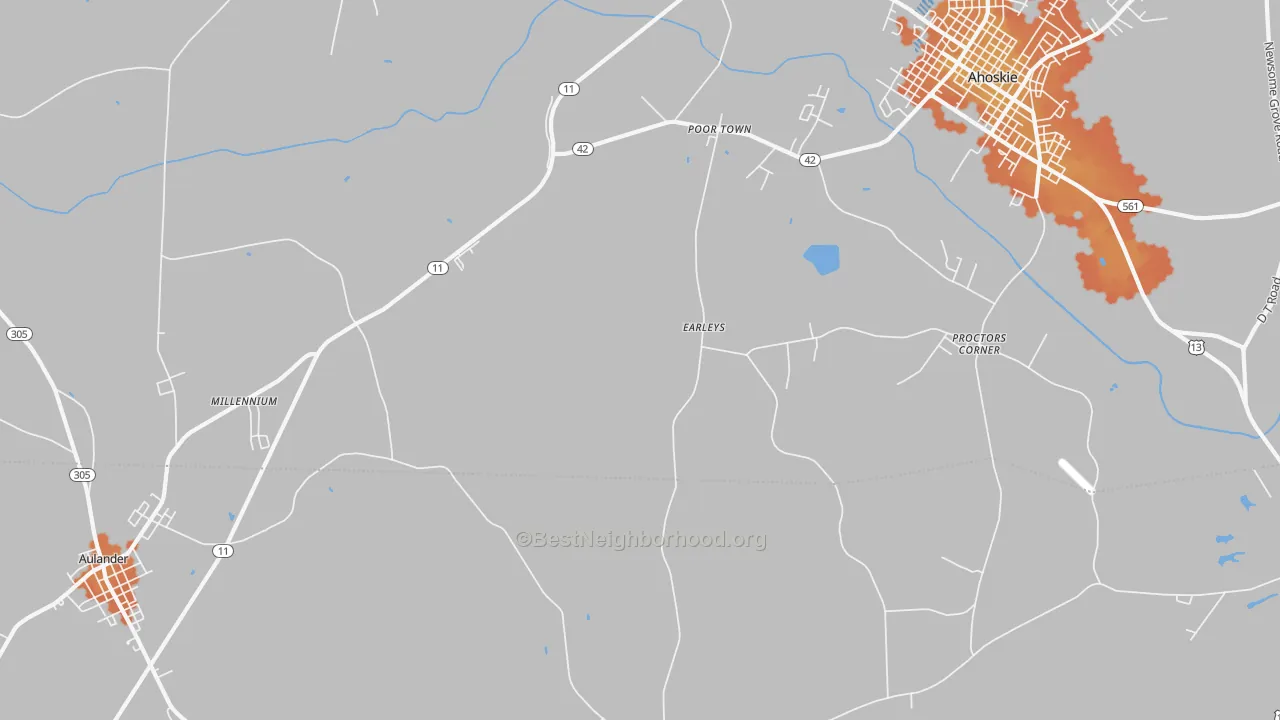 Bike Grade map of Earley, NC