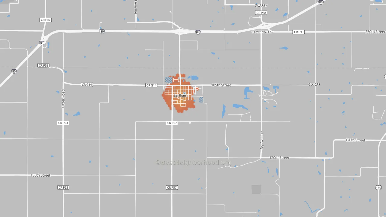 Bike Grade map of Earlham, IA