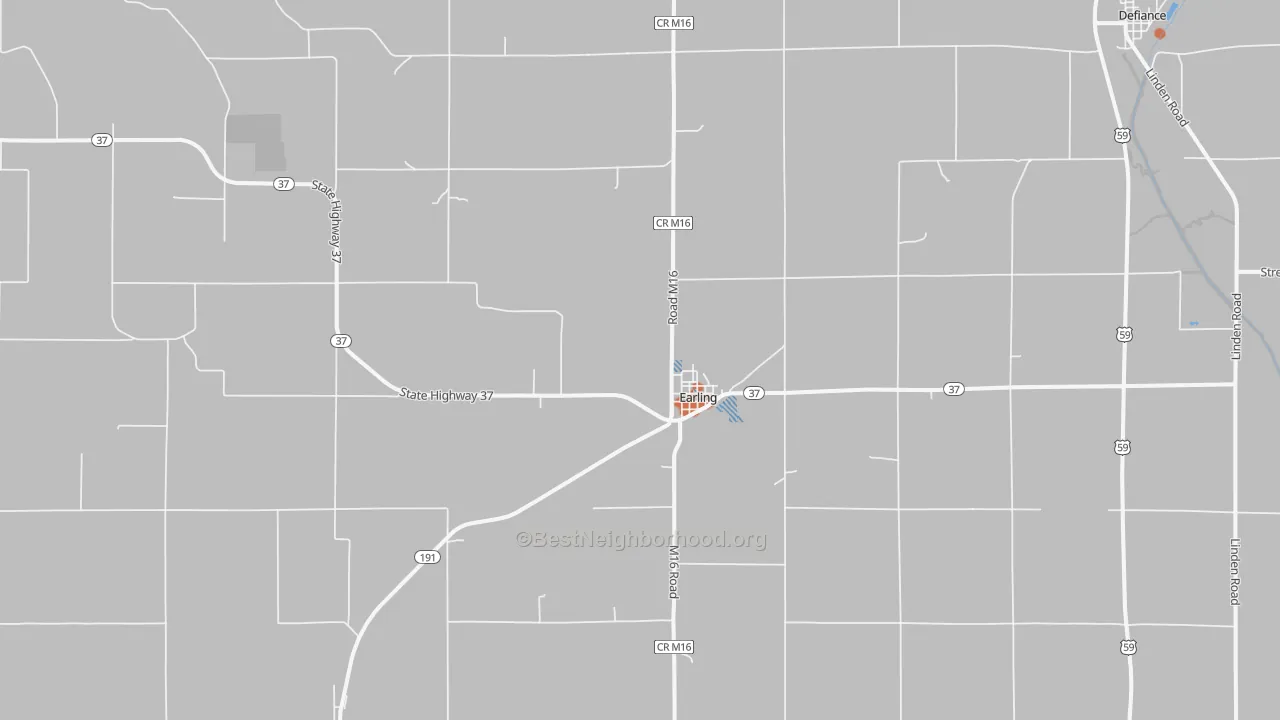 Bike Grade map of Earling, IA