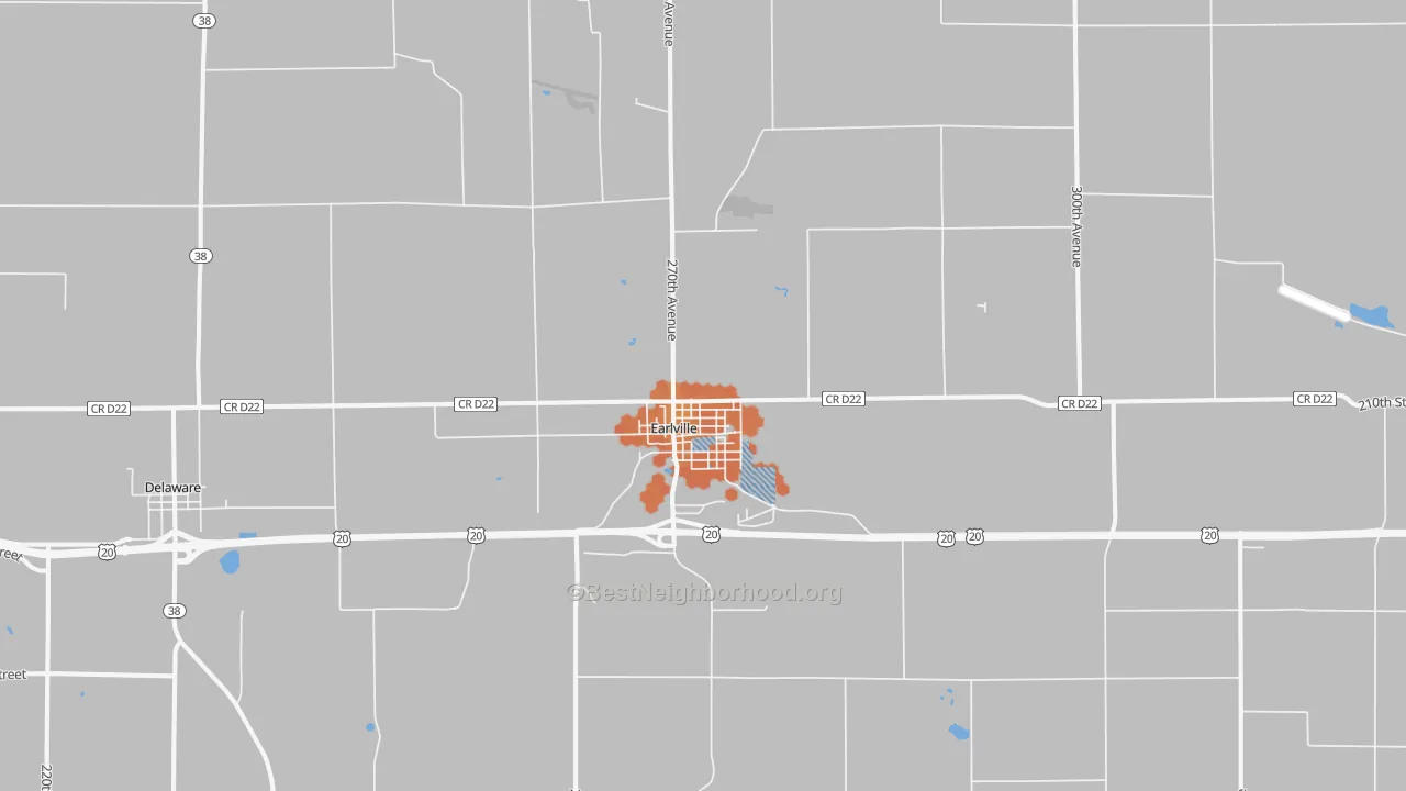 Bike Grade map of Earlville, IA