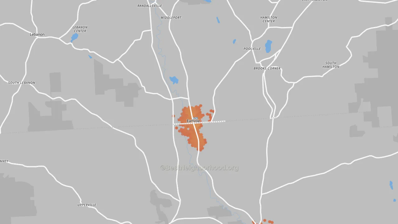 Bike Grade map of Earlville, NY
