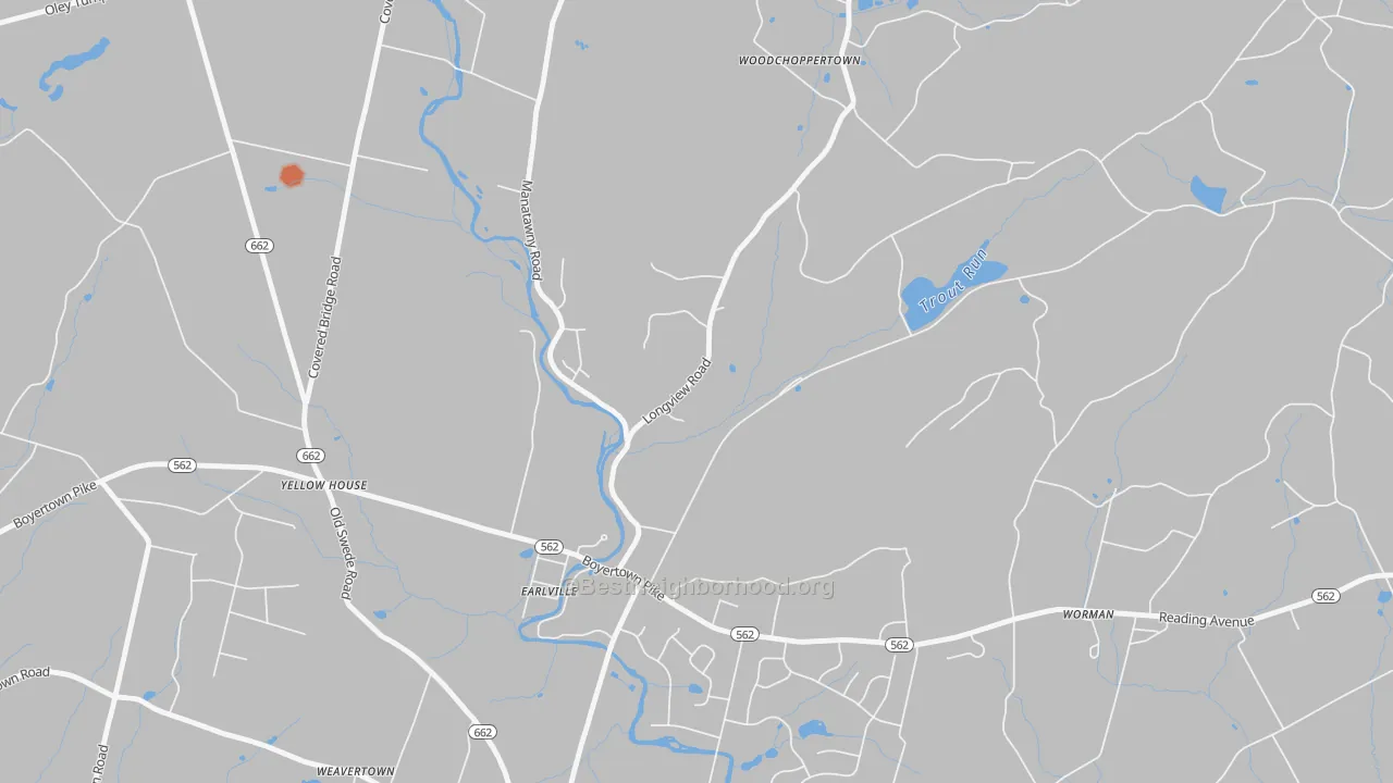 Bike Grade map of Earlville, PA