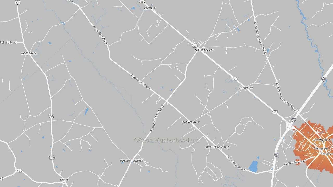 Bike Grade map of Early Branch, SC