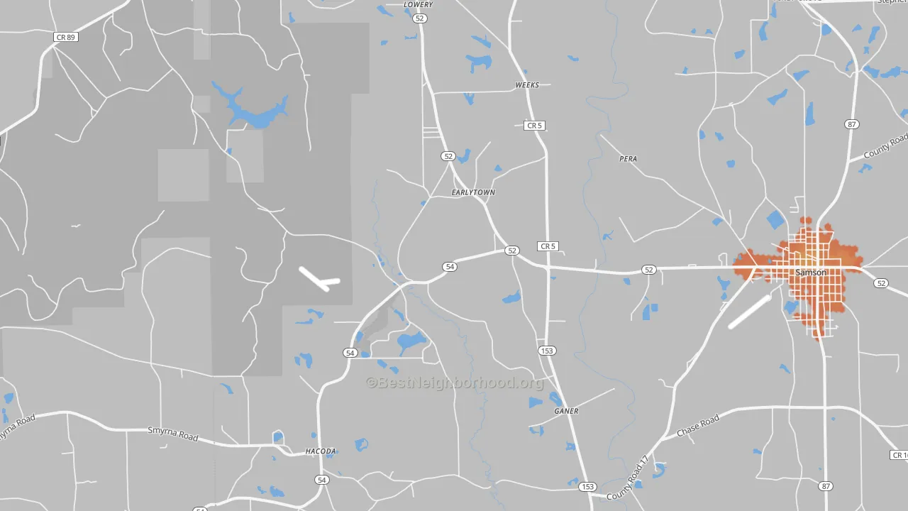 Bike Grade map of Earlytown, AL