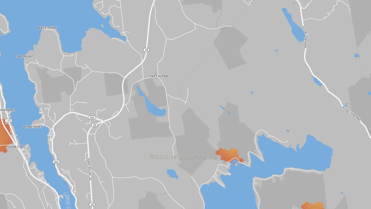 Bike Grade map of East Alton, NH