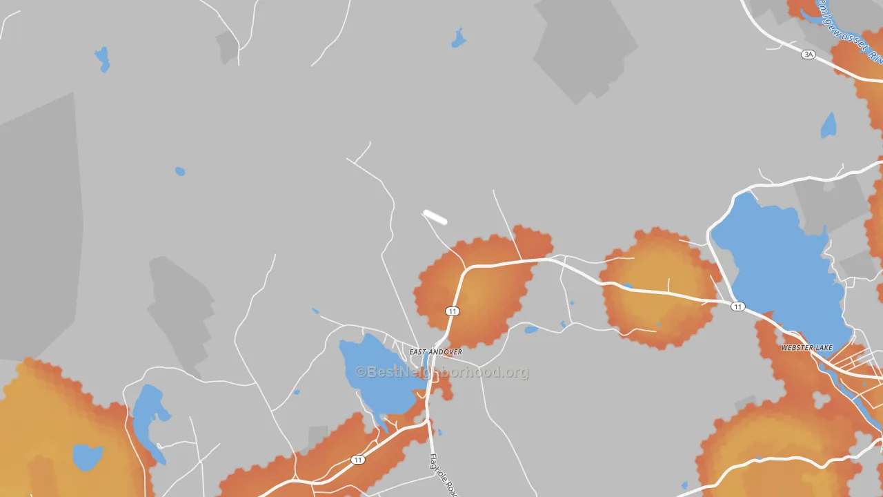 Bike Grade map of East Andover, NH