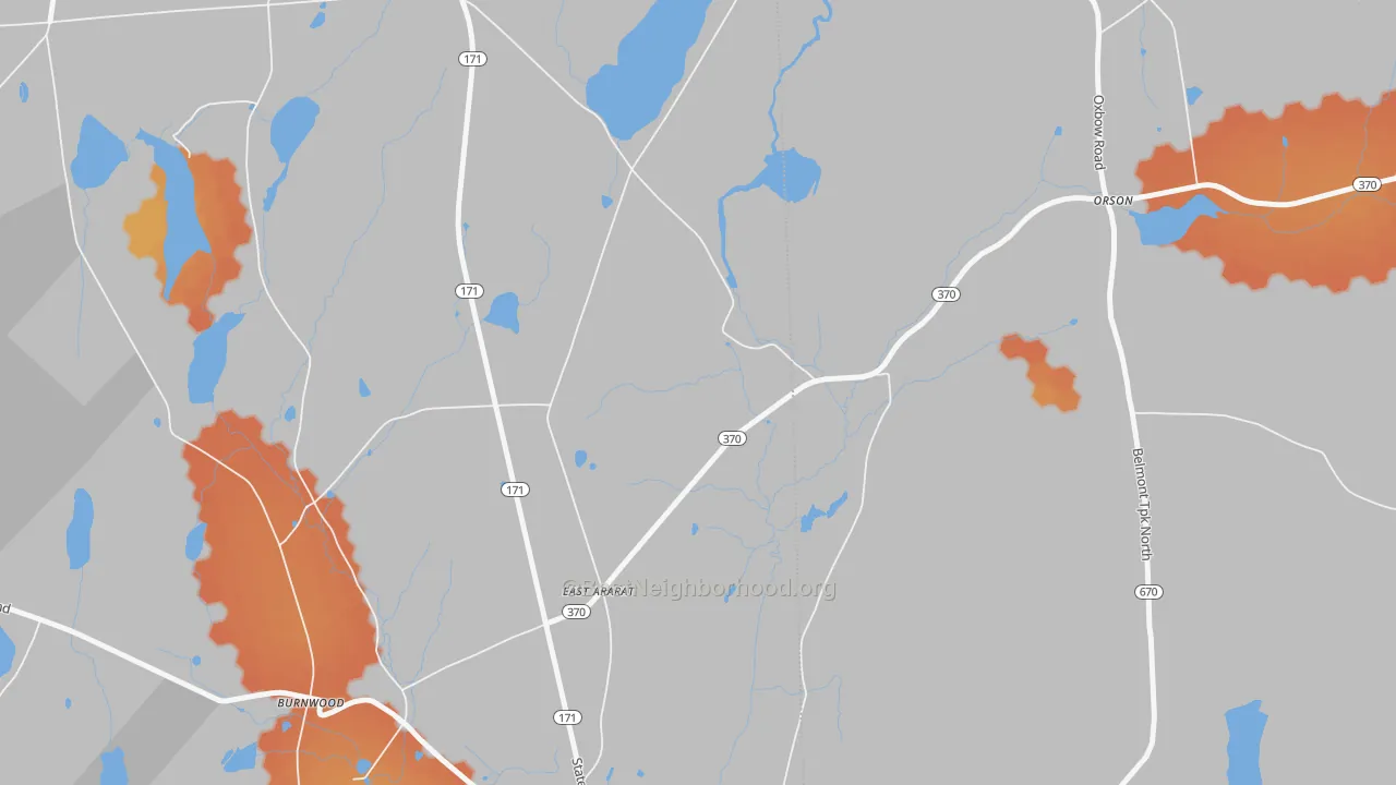 Bike Grade map of East Ararat, PA