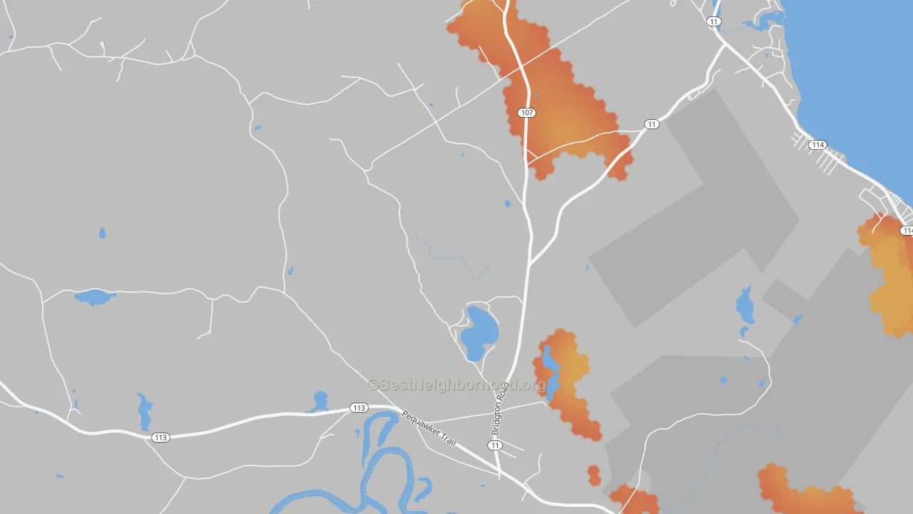 Bike Grade map of East Baldwin, ME