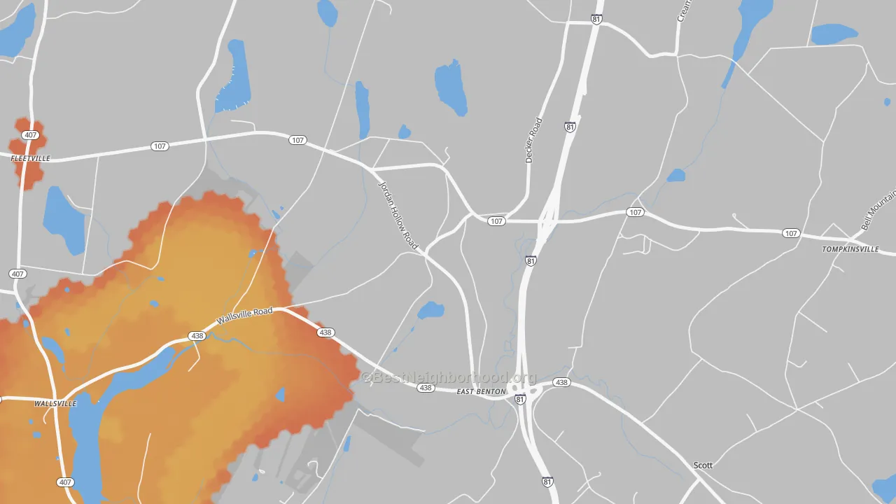 Bike Grade map of East Benton, PA