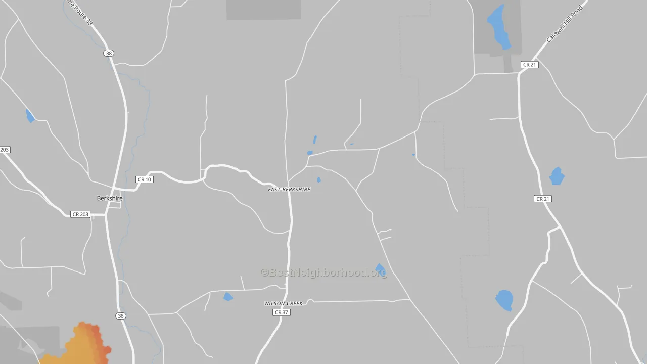 Bike Grade map of East Berkshire, NY