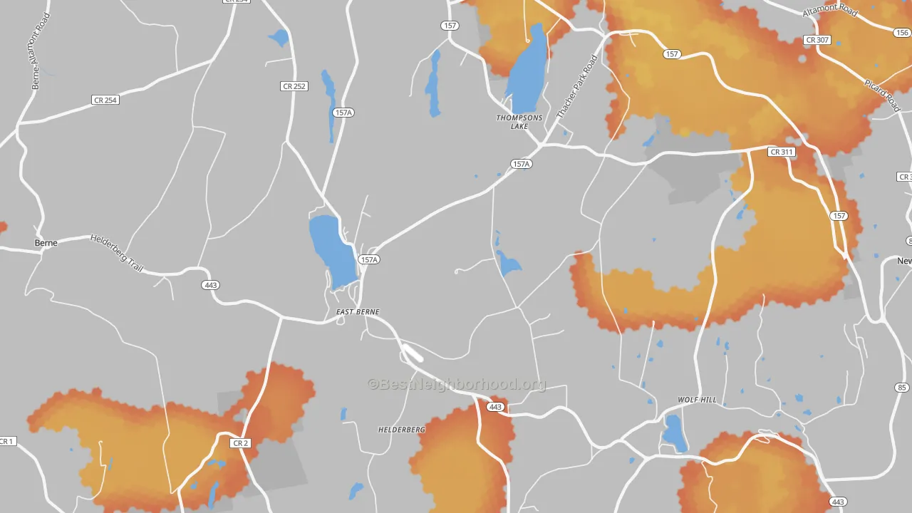 Bike Grade map of East Berne, NY