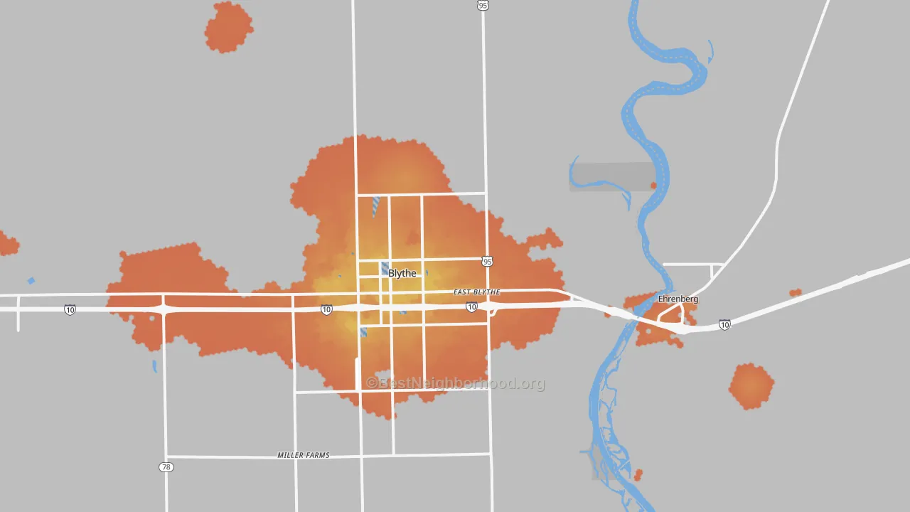 Bike Grade map of East Blythe, CA