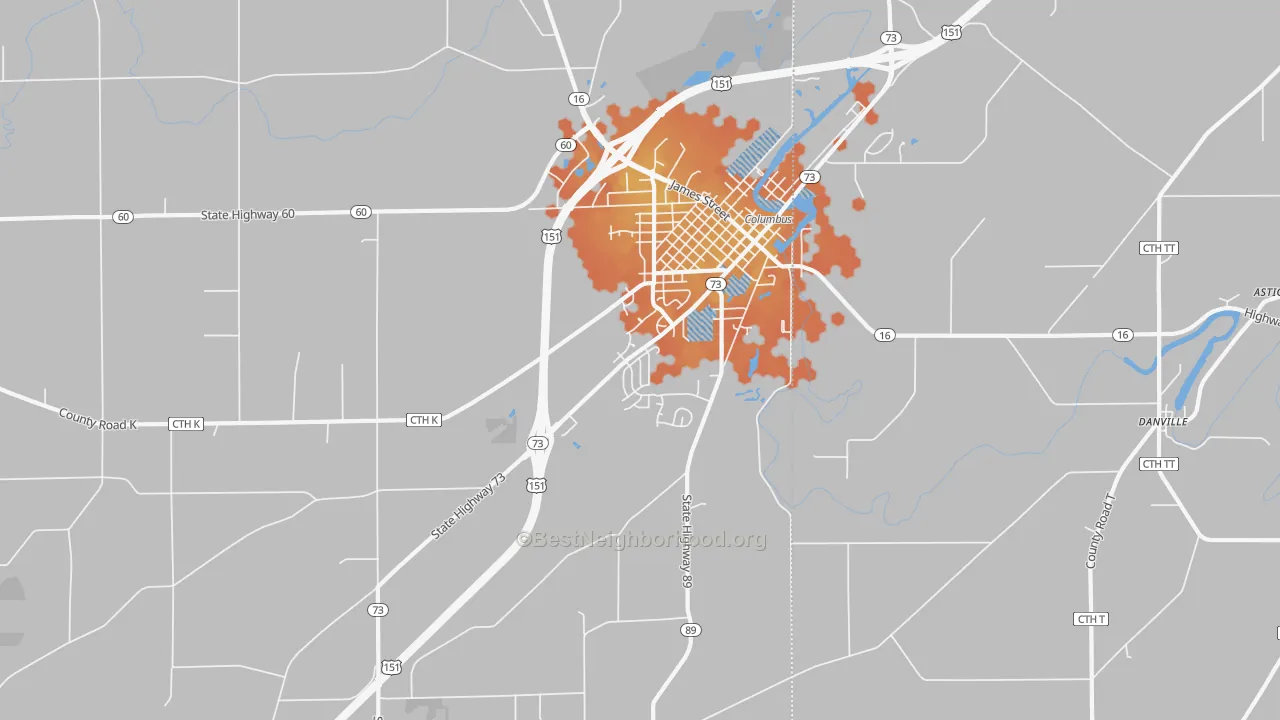 Bike Grade map of East Bristol, WI