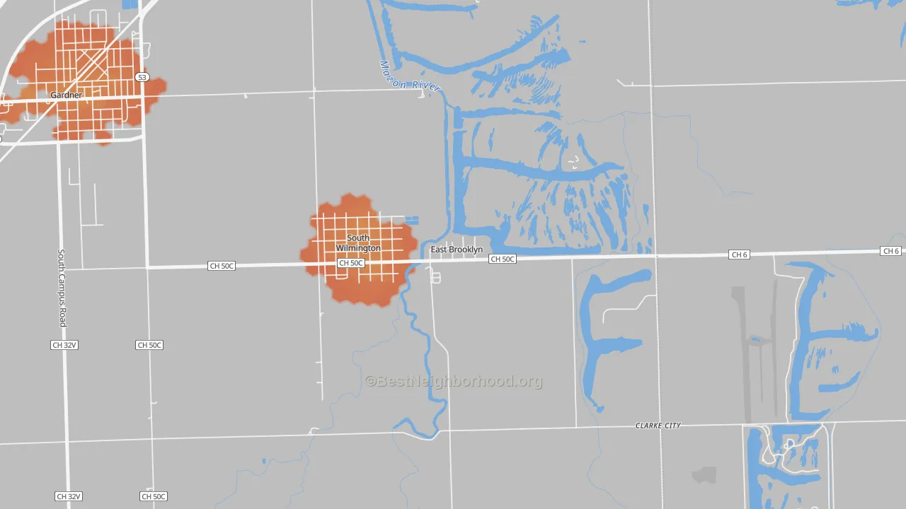Bike Grade map of East Brooklyn, IL