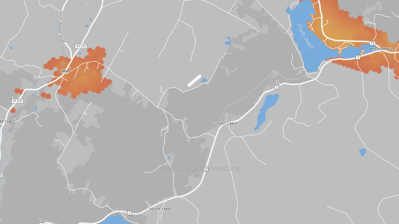 Bike Grade map of East Cabot, VT