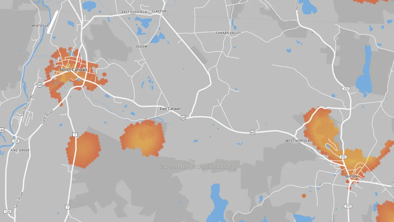 Bike Grade map of East Canaan, CT