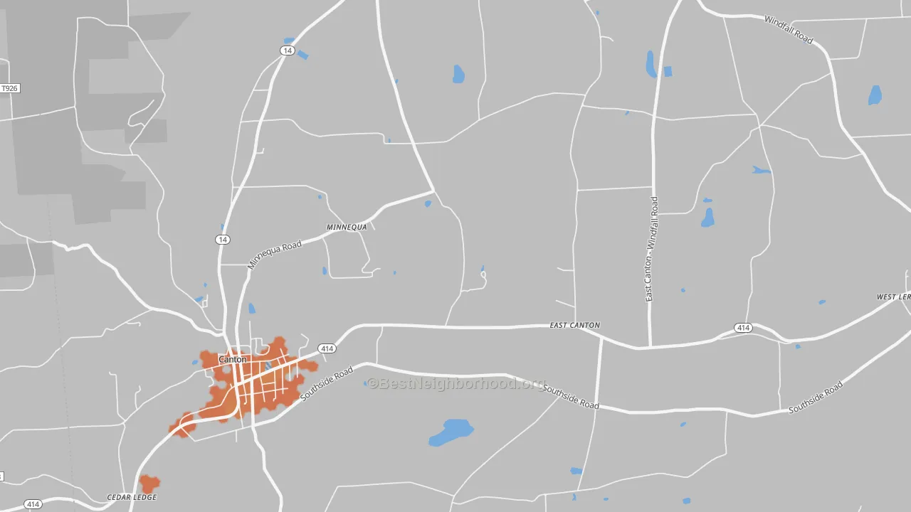Bike Grade map of East Canton, PA