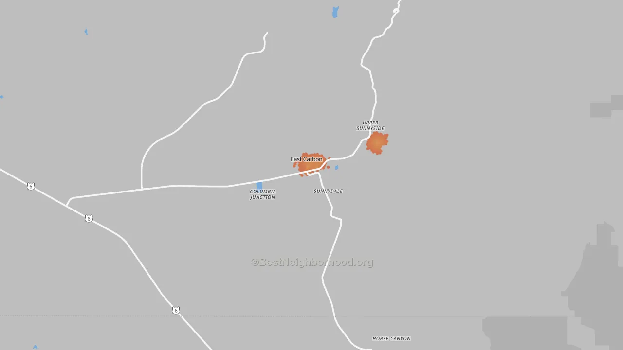 Bike Grade map of East Carbon, UT