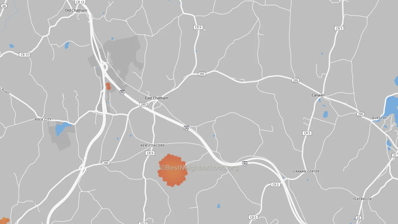 Bike Grade map of East Chatham, NY