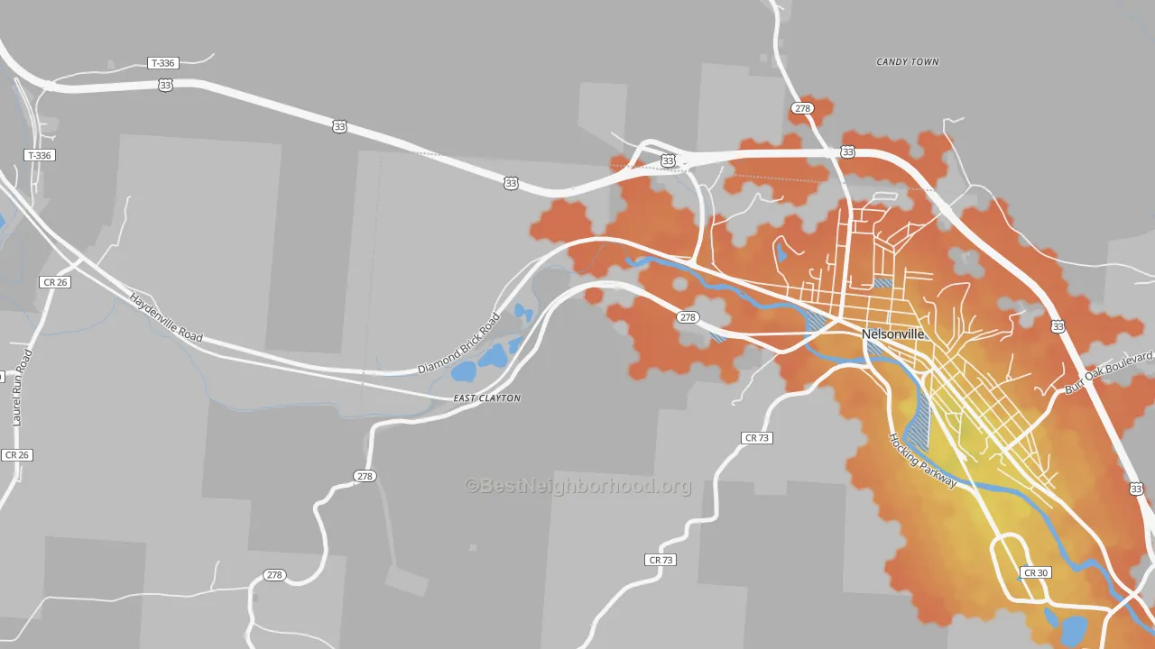 Bike Grade map of East Clayton, OH