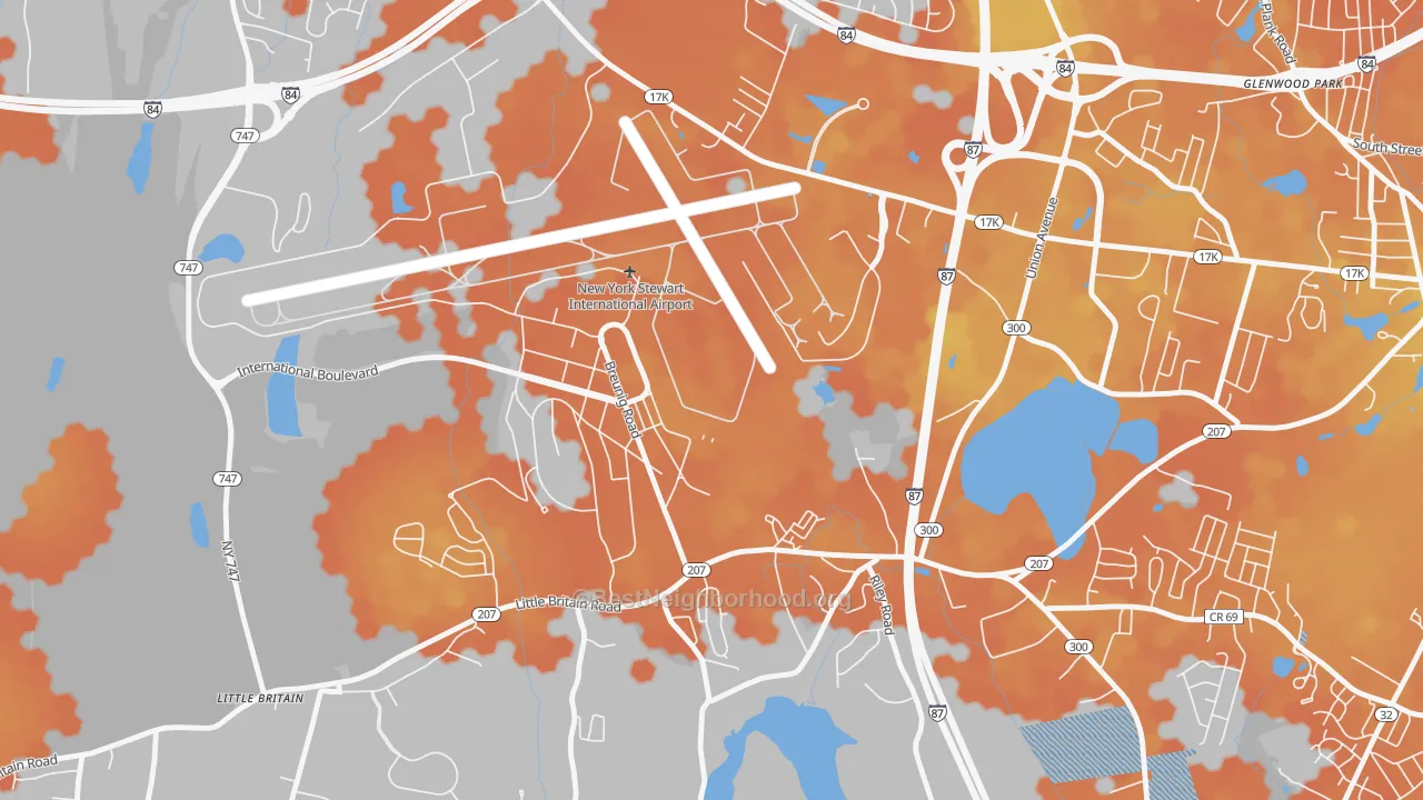 Bike Grade map of East Coldenham, NY