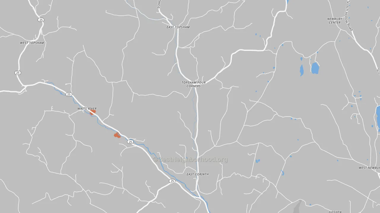 Bike Grade map of East Corinth, VT