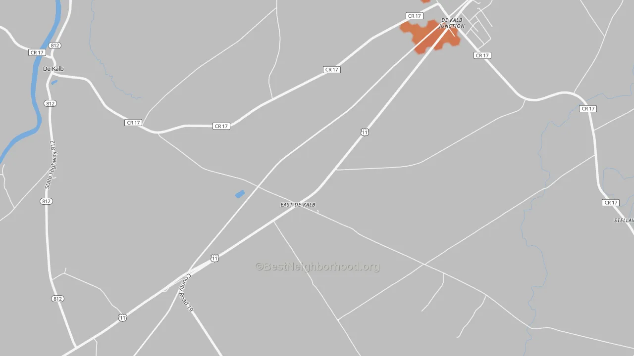 Bike Grade map of East De Kalb, NY