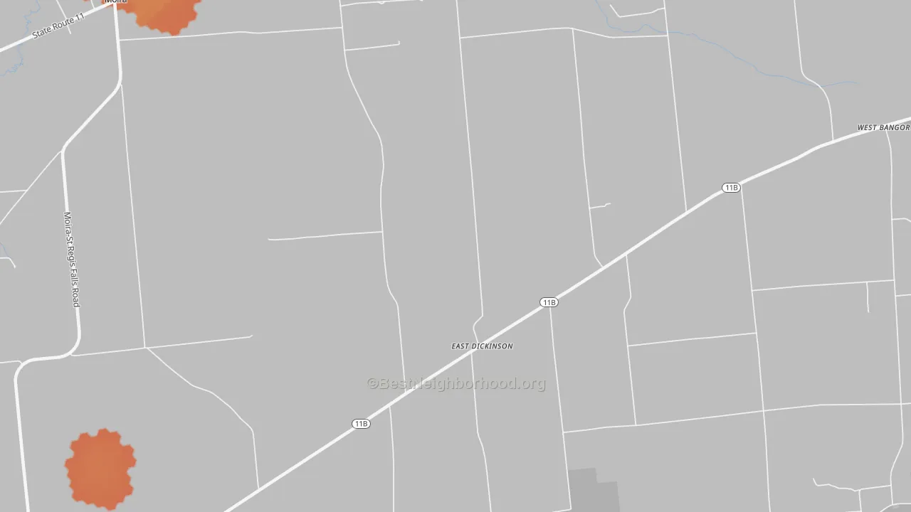 Bike Grade map of East Dickinson, NY