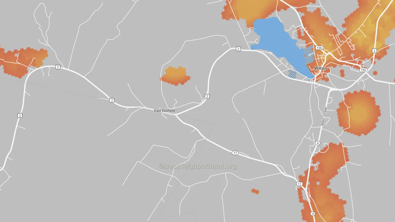 Bike Grade map of East Dixfield, ME