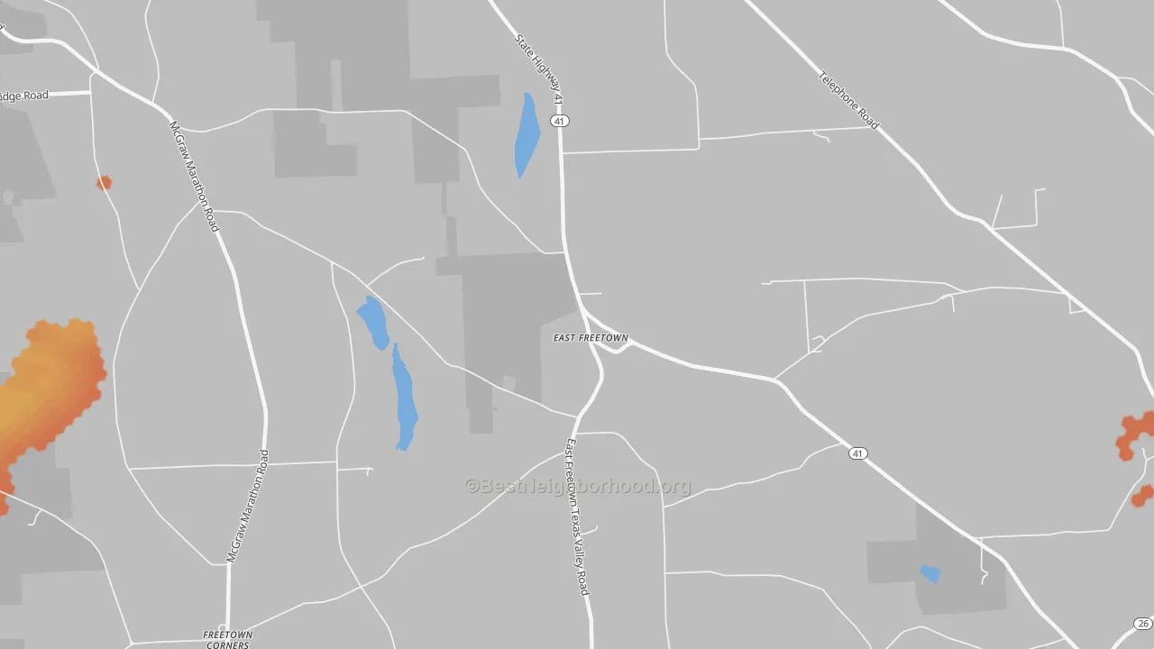 Bike Grade map of East Freetown, NY