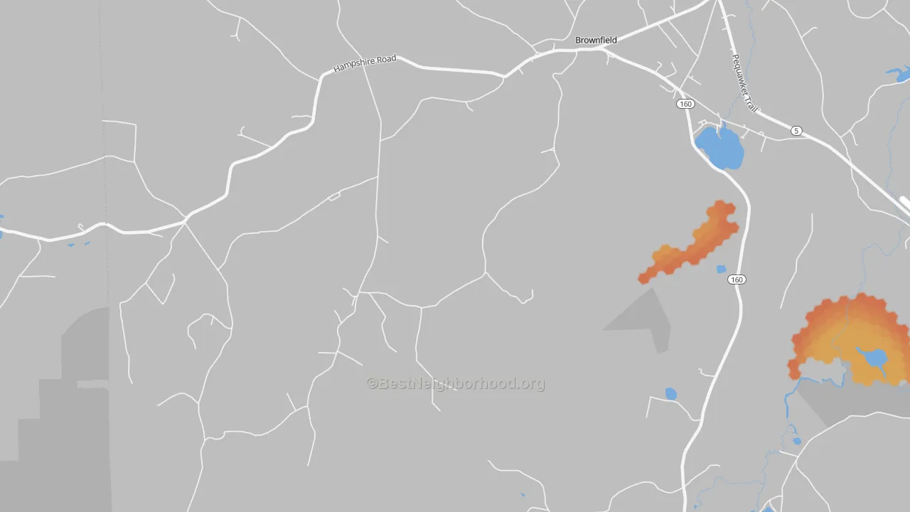 Bike Grade map of East Fryeburg, ME