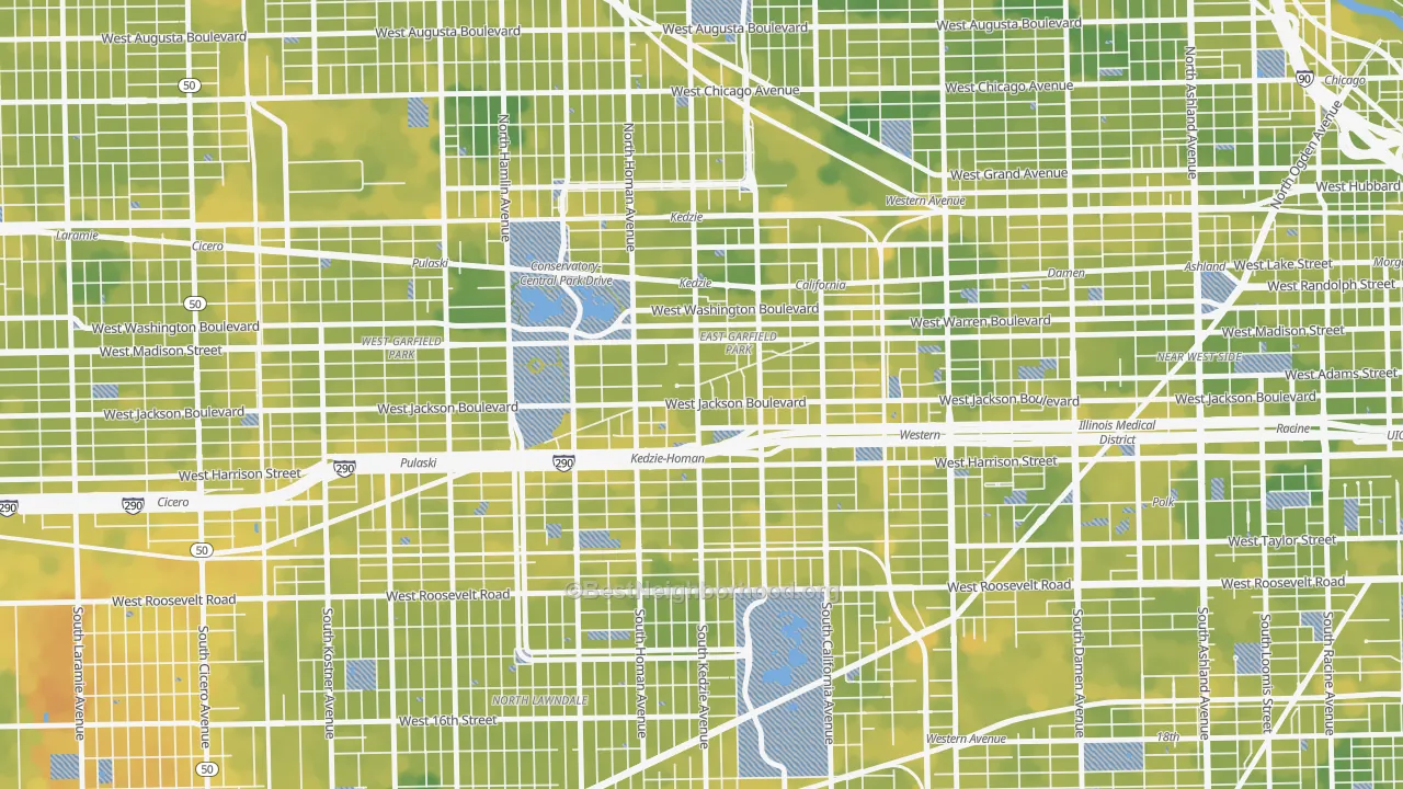 Bike Grade map of East Garfield Park, Chicago, IL