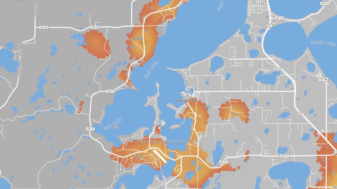 Bike Grade map of East Gull Lake, MN
