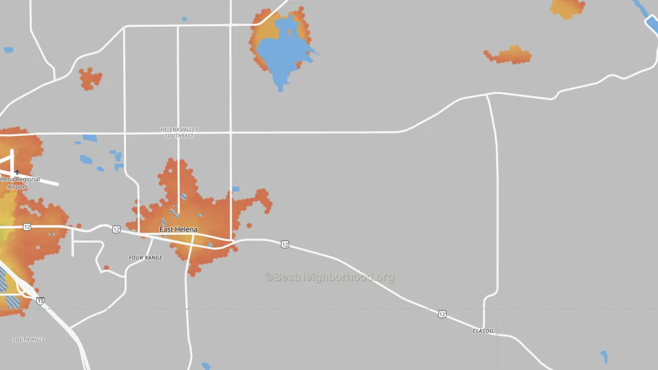 Bike Grade map of East Helena, MT