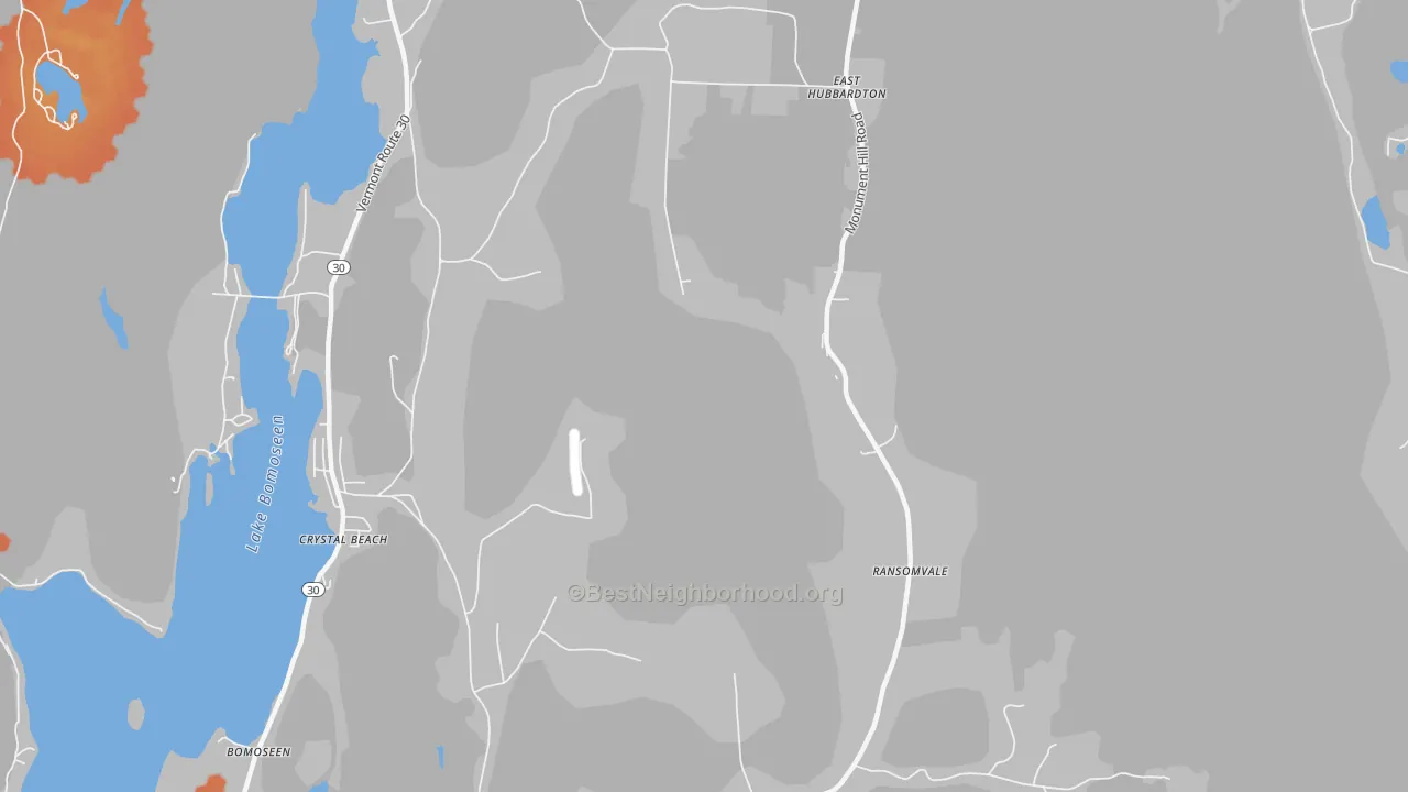 Bike Grade map of East Hubbardton, VT