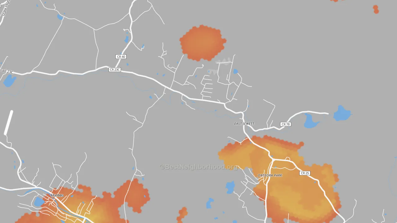 Bike Grade map of East Jewett, NY