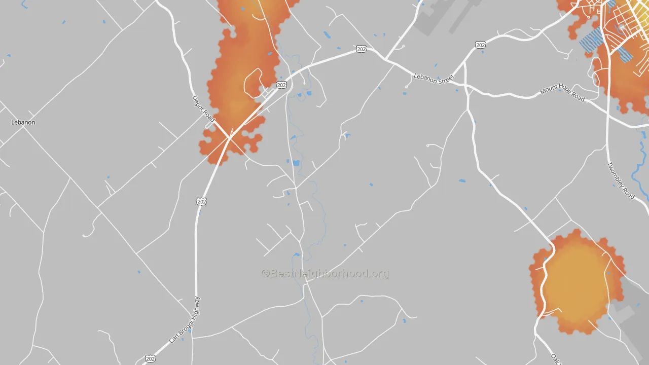 Bike Grade map of East Lebanon, ME